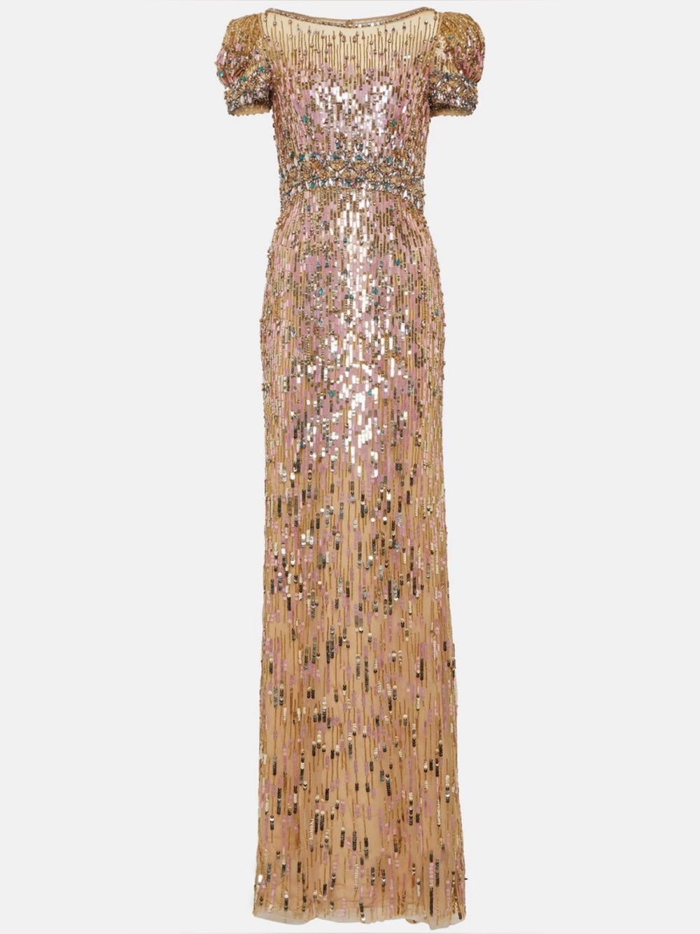 Jenny Packham Sungem Sequin Embellished Gown